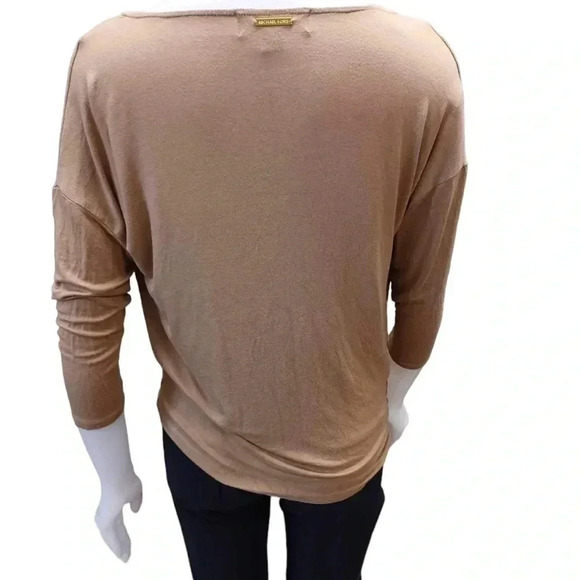 Michael Kors Tan Long Sleeve Top Shirt Size Small - Picture 3 of 8
